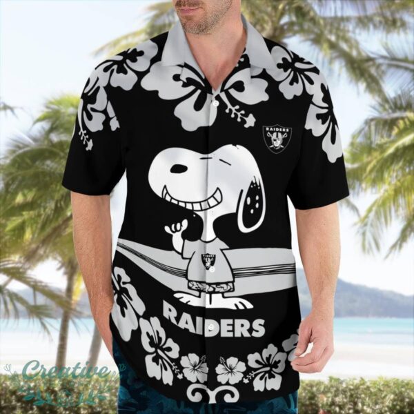 Las Vegas Raiders Flower Cute Snoopy Smile Hawaiian Shirt Summer Gift Product Photo 2