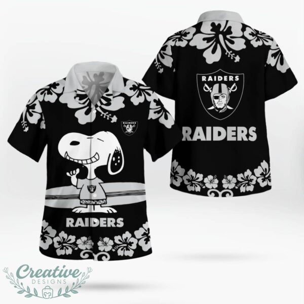 Las Vegas Raiders Flower Cute Snoopy Smile Hawaiian Shirt Summer Gift Product Photo 1