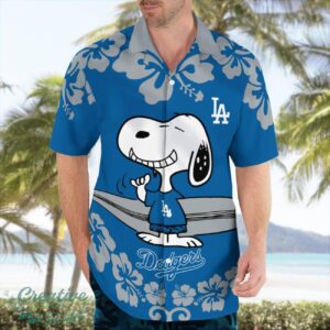 Los Angeles Dodgers Flower Cute Snoopy Smile Hawaiian Shirt Summer Gift Product Photo 2