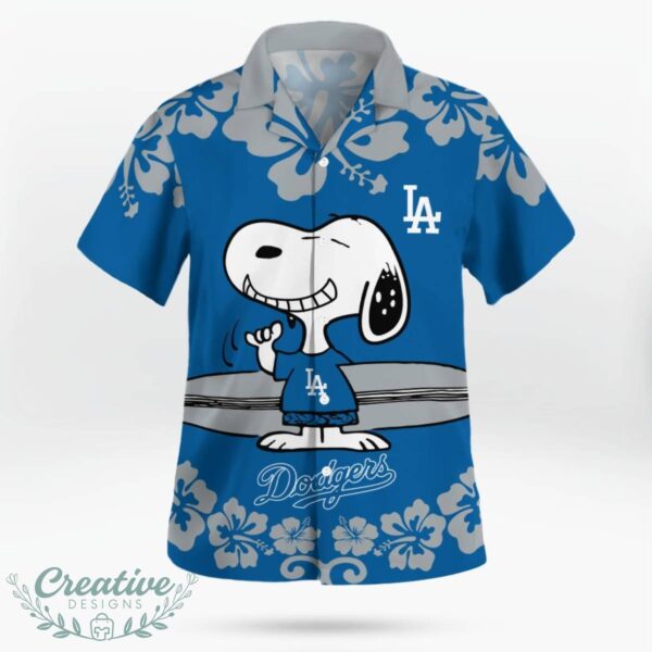 Los Angeles Dodgers Flower Cute Snoopy Smile Hawaiian Shirt Summer Gift Product Photo 3