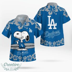 Los Angeles Dodgers Flower Cute Snoopy Smile Hawaiian Shirt Summer Gift Product Photo 1