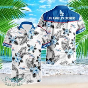 Los Angeles Dodgers Tropical Floral Logo Hawaiian Shirt Product Photo 1