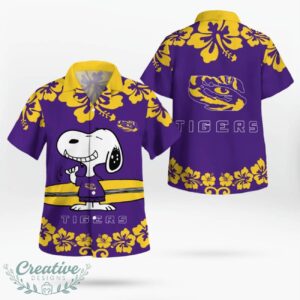 Lsu Tigers Flower Cute Snoopy Smile Hawaiian Shirt Summer Gift Product Photo 1