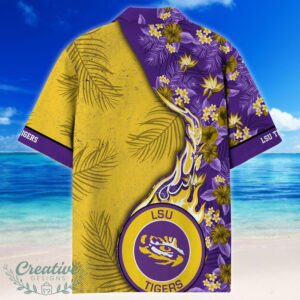 LSU TIGERS Tropical Style Fireball Custom Name Hawaiian Shirt Product Photo 3