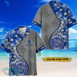 Memphis Tigers Tropical Style Fireball Custom Name Hawaiian Shirt Product Photo 1