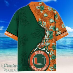 Miami Hurricanes Tropical Style Fireball Custom Name Hawaiian Shirt Product Photo 3