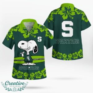 Michigan State Spartans Flower Cute Snoopy Smile Hawaiian Shirt Summer Gift Product Photo 4