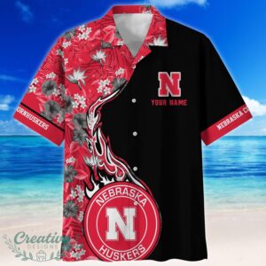 Nebraska Cornhuskers Tropical Style Fireball Custom Name Hawaiian Shirt Product Photo 2