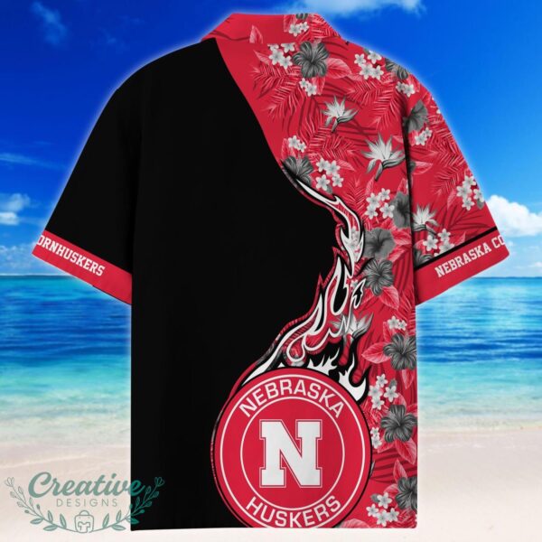 Nebraska Cornhuskers Tropical Style Fireball Custom Name Hawaiian Shirt Product Photo 3