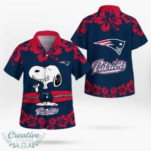 New England Patriots Flower Cute Snoopy Smile Hawaiian Shirt Summer Gift Product Photo 4