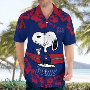 New York Giants Flower Cute Snoopy Smile Hawaiian Shirt Summer Gift Product Photo 2