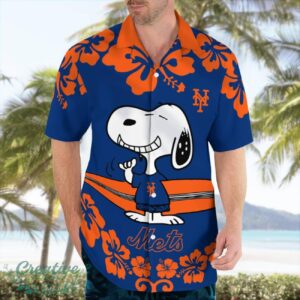 New York Mets Flower Cute Snoopy Smile Hawaiian Shirt Summer Gift Product Photo 1