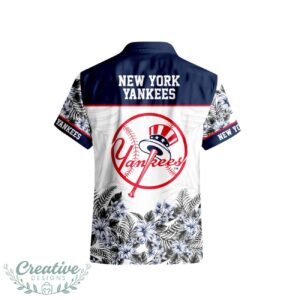 New York Yankees Hibiscus Plumeria Flower 3D Printed Hawaiian Shirt Product Photo 3