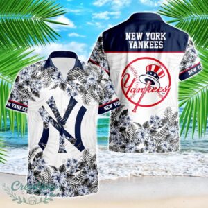 New York Yankees Hibiscus Plumeria Flower 3D Printed Hawaiian Shirt Product Photo 1