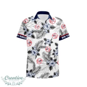 New York Yankees Tropical Floral Logo Hawaiian Shirt Product Photo 2