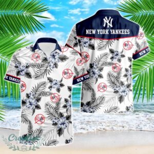 New York Yankees Tropical Floral Logo Hawaiian Shirt Product Photo 1