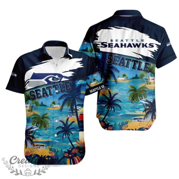 NFL Seattle Seahawks Logo Fans Love Custom Your Name Hawaiian Shirt Product Photo 1