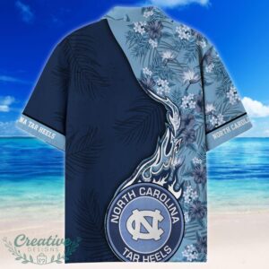 North Carolina Tar Heels Tropical Style Fireball Custom Name Hawaiian Shirt Product Photo 3