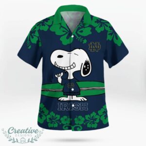 Notre Dame Fighting Irish Flower Cute Snoopy Smile Hawaiian Shirt Summer Gift Product Photo 2