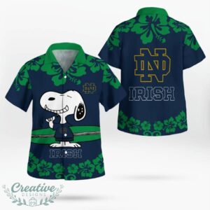 Notre Dame Fighting Irish Flower Cute Snoopy Smile Hawaiian Shirt Summer Gift Product Photo 4