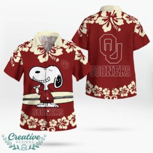 Oklahoma Sooners Flower Cute Snoopy Smile Hawaiian Shirt Summer Gift Product Photo 4