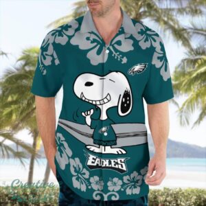 Philadelphia Eagles Flower Cute Snoopy Smile Hawaiian Shirt Summer Gift Product Photo 2