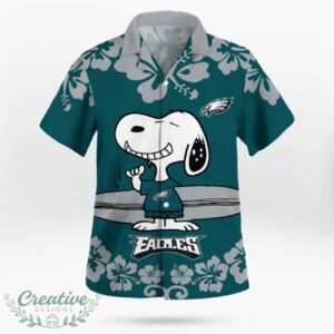 Philadelphia Eagles Flower Cute Snoopy Smile Hawaiian Shirt Summer Gift Product Photo 3