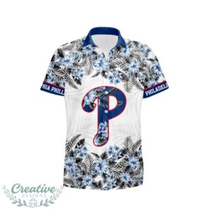 Philadelphia Phillies Hibiscus Plumeria Flower 3D Printed Hawaiian Shirt Product Photo 2