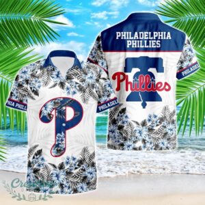 Philadelphia Phillies Hibiscus Plumeria Flower 3D Printed Hawaiian Shirt Product Photo 1