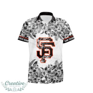 San Francisco Giants Hibiscus Plumeria Flower 3D Printed Hawaiian Shirt Product Photo 2