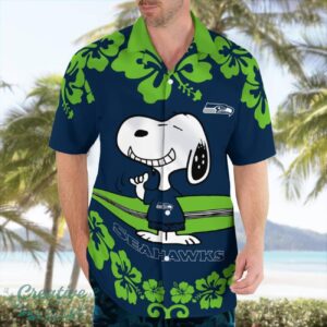 Seattle Seahawks Flower Cute Snoopy Smile Hawaiian Shirt Summer Gift Product Photo 2