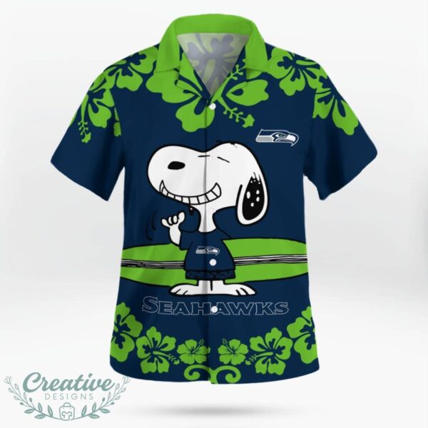 Seattle Seahawks Flower Cute Snoopy Smile Hawaiian Shirt Summer Gift Product Photo 3