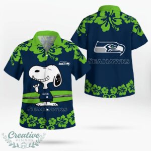 Seattle Seahawks Flower Cute Snoopy Smile Hawaiian Shirt Summer Gift Product Photo 1