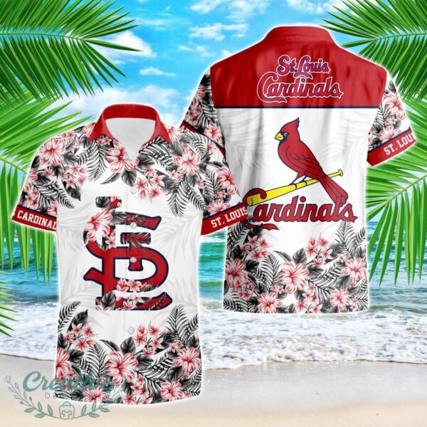 St. Louis Cardinals Hibiscus Plumeria Flower 3D Printed Hawaiian Shirt Product Photo 1