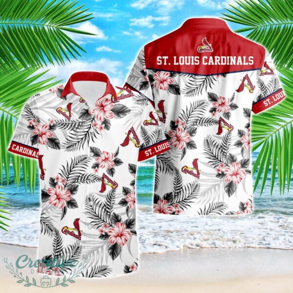 St. Louis Cardinals Tropical Floral Logo Hawaiian Shirt Product Photo 1