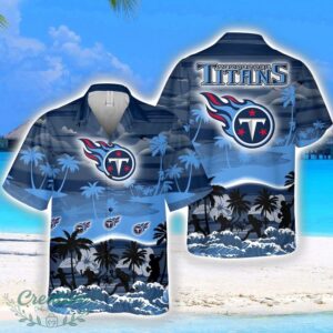 Tennessee Titans Big Logo Waves Pattern Tropical Hawaiian Shirt Product Photo 1