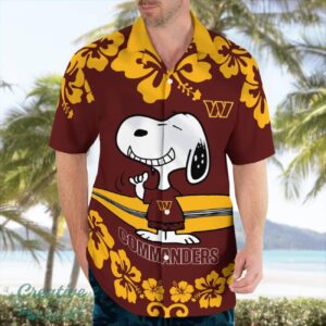 Washington Commanders Flower Cute Snoopy Smile Hawaiian Shirt Summer Gift Product Photo 2