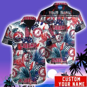 Alabama Crimson Tide NCAA1 Team Aloha Hawaiian Shirt Custom Name For Fans Product Photo 1