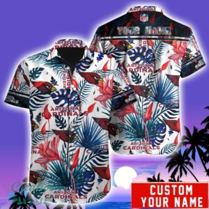 Arizona Cardinals NFL Team Aloha Hawaiian Shirt Custom Name For Fans Product Photo 1