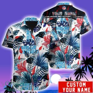 Carolina Panthers NFL Team Aloha Hawaiian Shirt Custom Name For Fans Product Photo 1