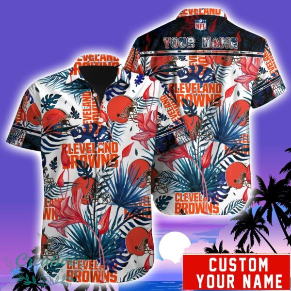 Cleveland Browns NFL Team Aloha Hawaiian Shirt Custom Name For Fans Product Photo 1