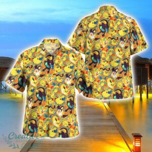 Electricity Pokemon Yellow Hawaiian Shirt 3D Printing Beach Shirt For Men And Women Product Photo 1