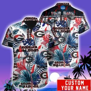 Georgia Bulldogs NCAA1 Team Aloha Hawaiian Shirt Custom Name For Fans Product Photo 1