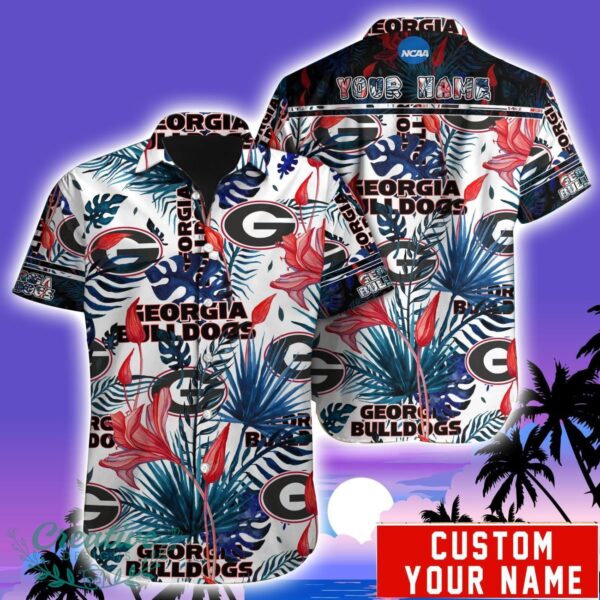 Georgia Bulldogs NCAA1 Team Aloha Hawaiian Shirt Custom Name For Fans Product Photo 1