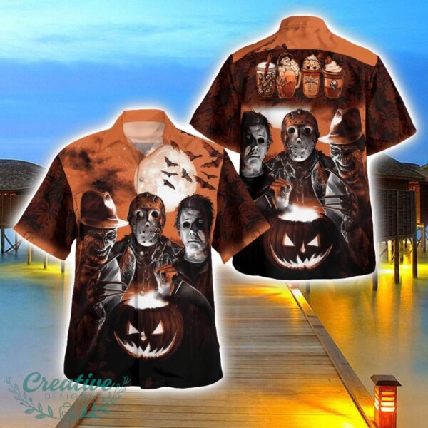 Halloween Horror Coffee Tropical Hawaii Shirt 3D Printing Beach Shirt For Men And Women Product Photo 1