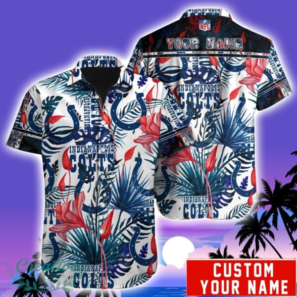 Indianapolis Colts NFL Team Aloha Hawaiian Shirt Custom Name For Fans Product Photo 1