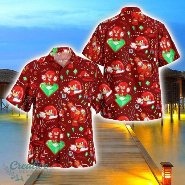 Knuckles Red Hedgehog Hawaiian Shirt 3D Printing Beach Shirt For Men And Women Product Photo 1