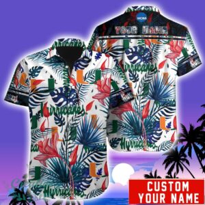 Miami Hurricanes NCAA1 Team Aloha Hawaiian Shirt Custom Name For Fans Product Photo 1