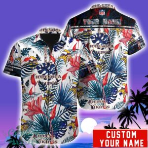 Minnesota Vikings NFL Team Aloha Hawaiian Shirt Custom Name For Fans Product Photo 1