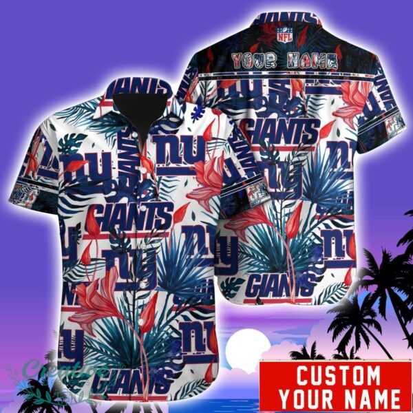 New York Giants NFL Team Aloha Hawaiian Shirt Custom Name For Fans Product Photo 1